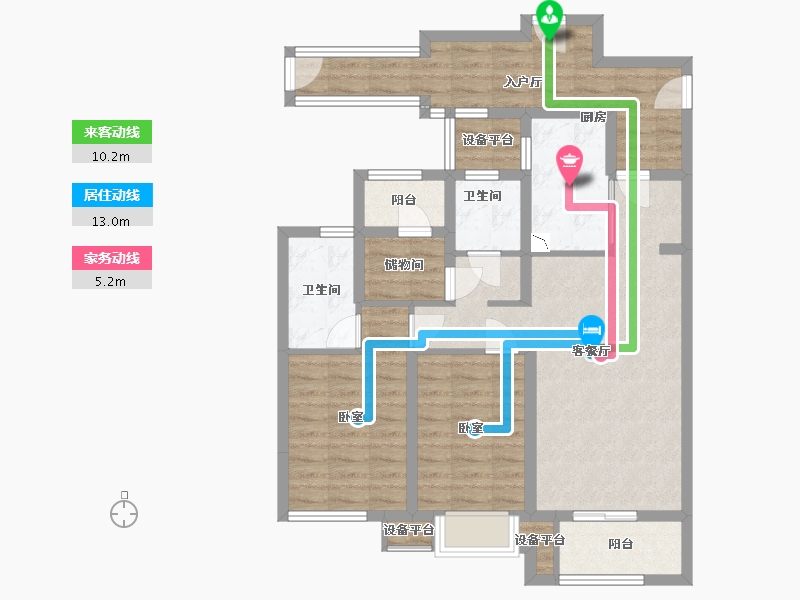 浙江省-宁波市-万科未来广场-89.61-户型库-动静线