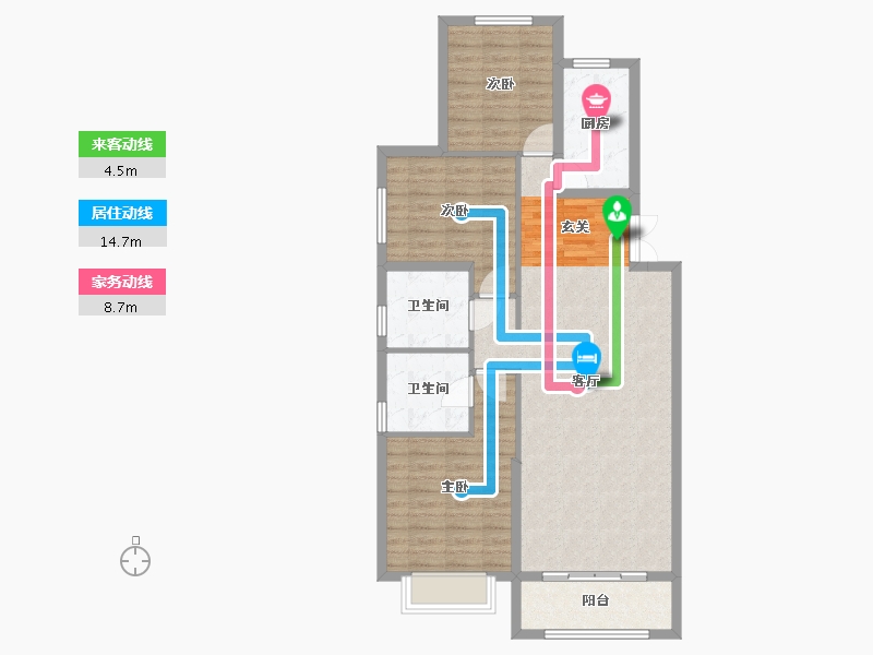 浙江省-杭州市-君豪御园-93.35-户型库-动静线