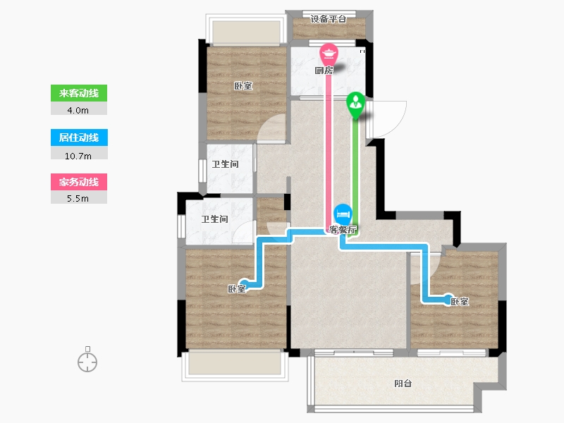 浙江省-金华市-浩创悦府-85.00-户型库-动静线