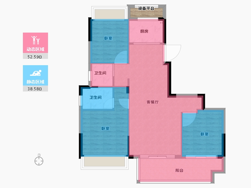 浙江省-金华市-浩创悦府-85.00-户型库-动静分区