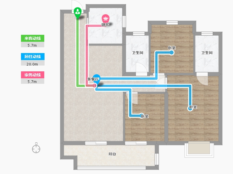 浙江省-嘉兴市-光和城-87.00-户型库-动静线