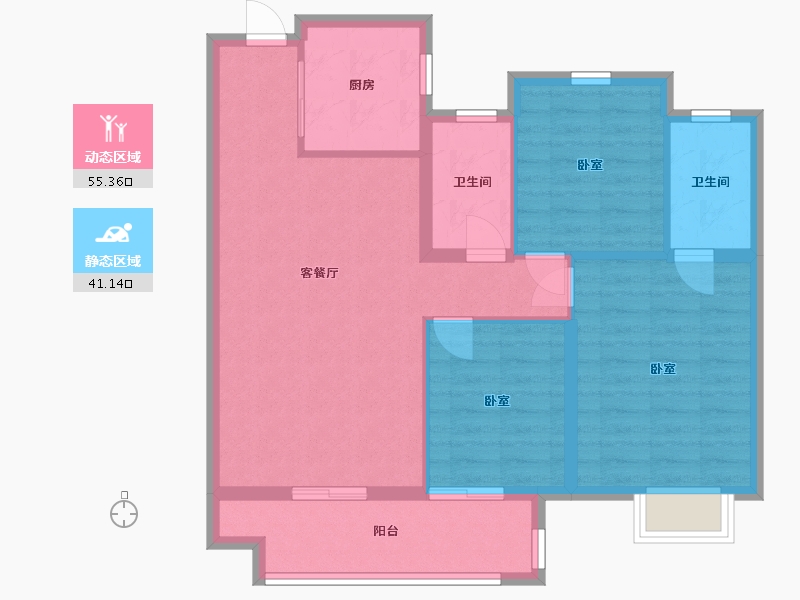 浙江省-嘉兴市-光和城-87.00-户型库-动静分区