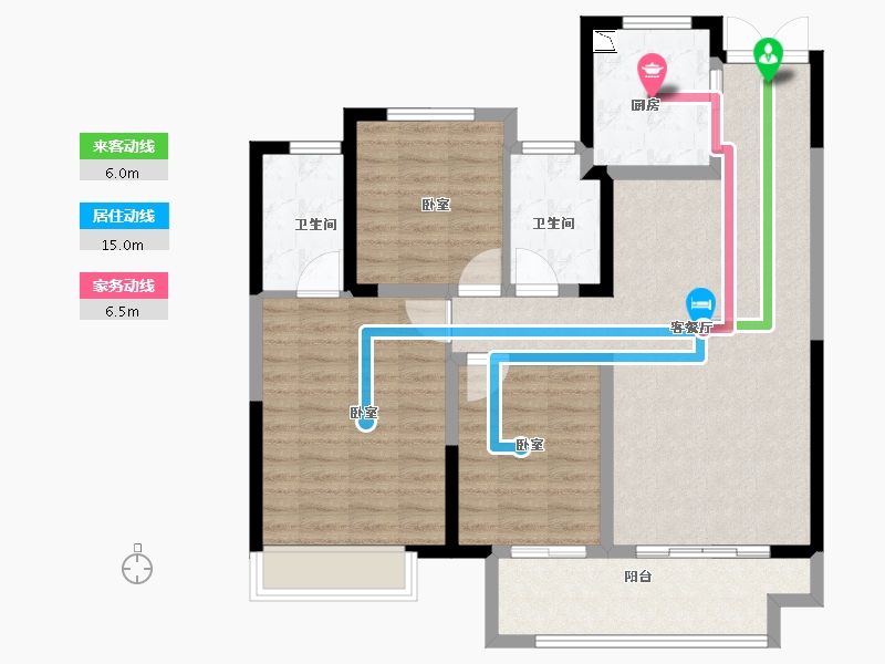 江苏省-宿迁市-吾悦广场（吾悦华府）-96.00-户型库-动静线