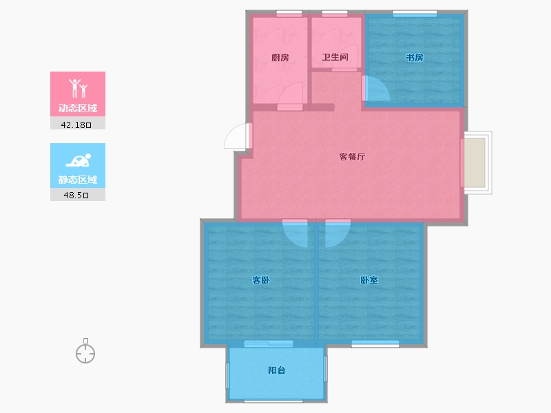 浙江省-宁波市-春江府-82.00-户型库-动静分区