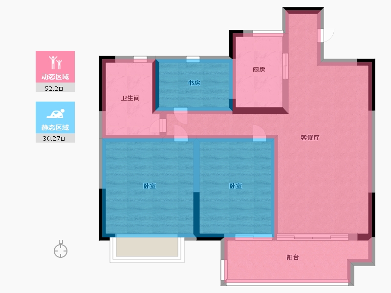 浙江省-宁波市-宋都城投学林新天地-72.00-户型库-动静分区