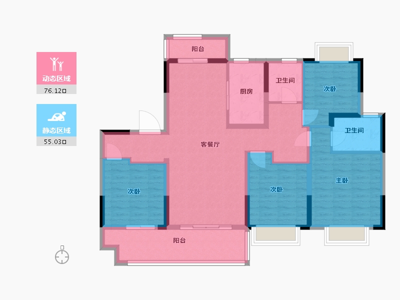 江苏省-盐城市-欧堡利亚珺悦府-117.60-户型库-动静分区