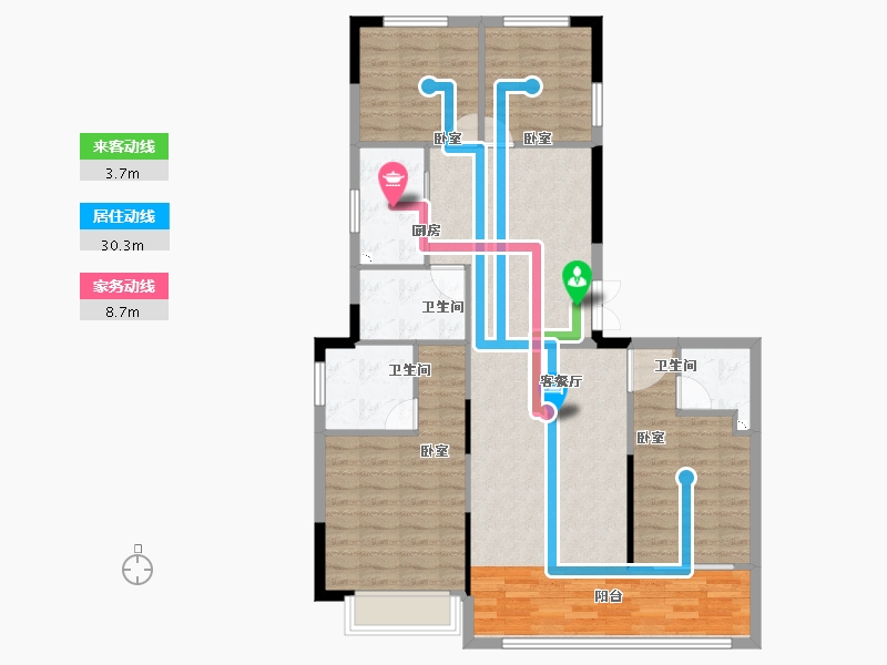 浙江省-金华市-永康一方万达广场-109.01-户型库-动静线