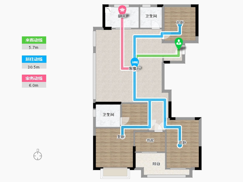 浙江省-金华市-万固西江月-125.00-户型库-动静线