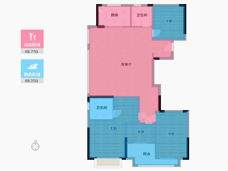 浙江省-金华市-万固西江月-125.00-户型库-动静分区