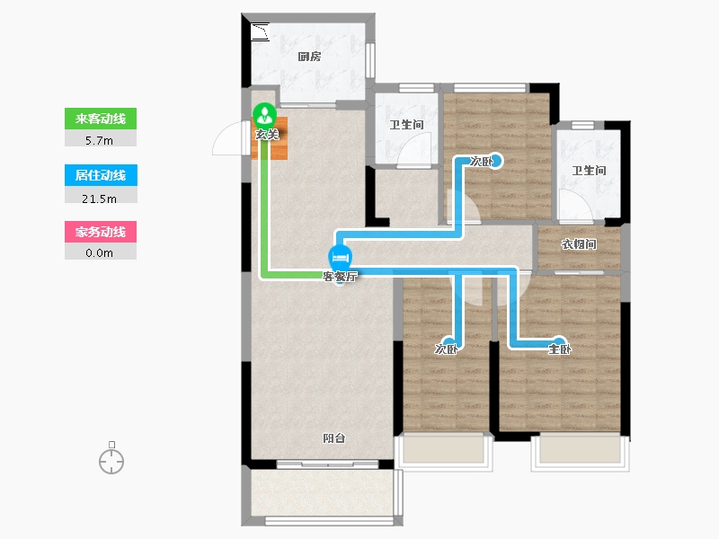 浙江省-台州市-海伦堡雍璟府-101.76-户型库-动静线