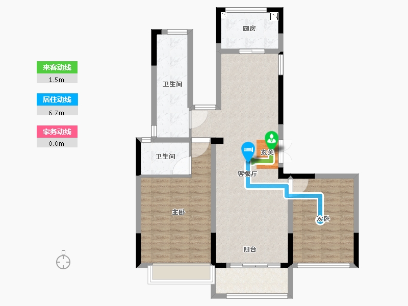 浙江省-台州市-杨帆泊悦-94.57-户型库-动静线