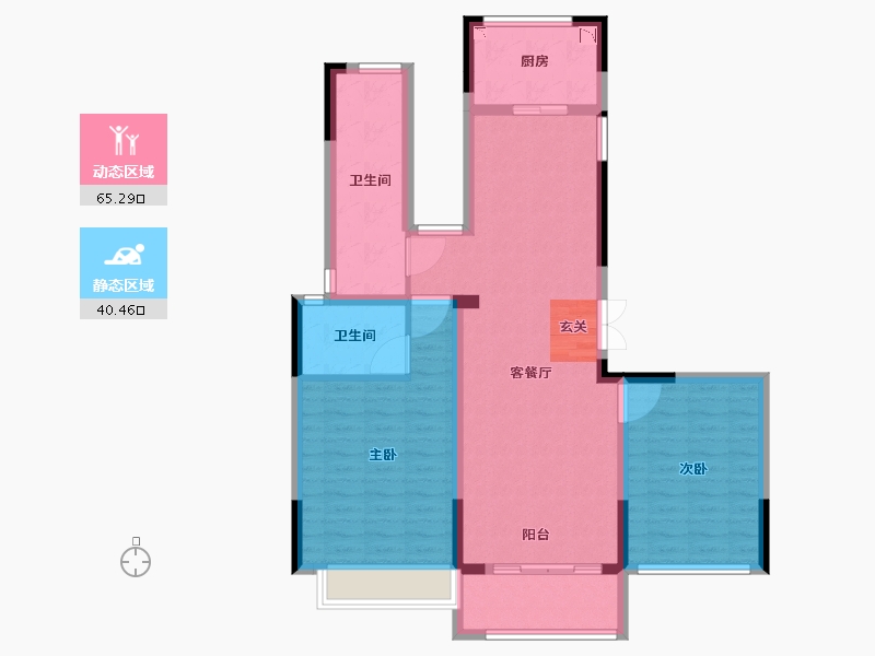 浙江省-台州市-杨帆泊悦-94.57-户型库-动静分区