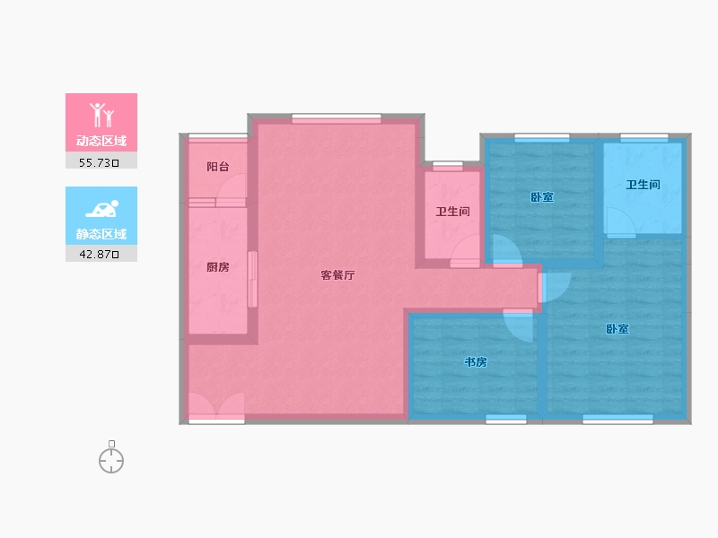 新疆维吾尔自治区-乌鲁木齐市-英伦国际-87.51-户型库-动静分区