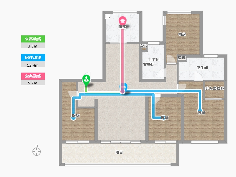 浙江省-宁波市-天阳·月湖天第-116.00-户型库-动静线