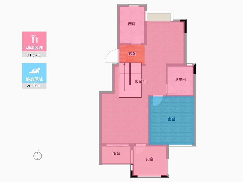 江苏省-无锡市-华宇观澜华府-102.01-户型库-动静分区