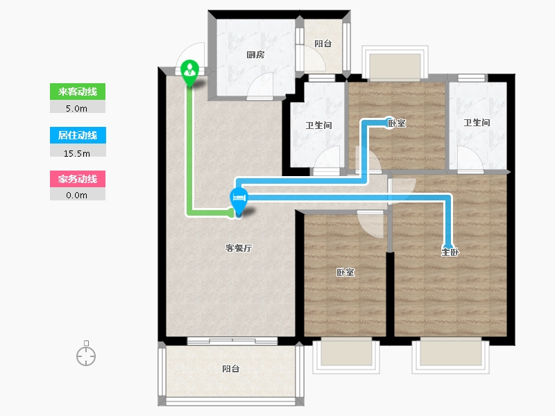 广西壮族自治区-贺州市-南宁恒大城-86.90-户型库-动静线