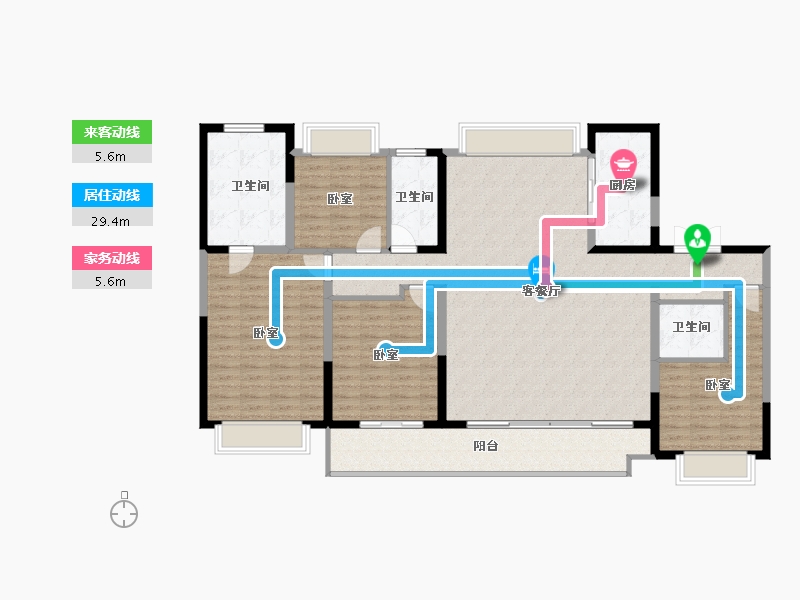 江苏省-宿迁市-钟吾·正荣府-155.99-户型库-动静线