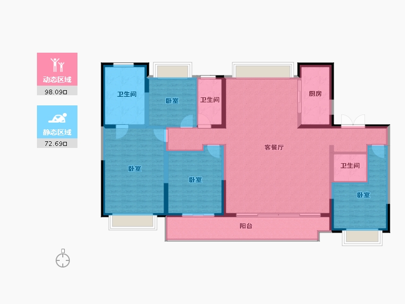 江苏省-宿迁市-钟吾·正荣府-155.99-户型库-动静分区