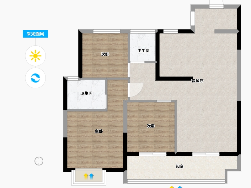 江苏省-南通市-东时区-92.00-户型库-采光通风