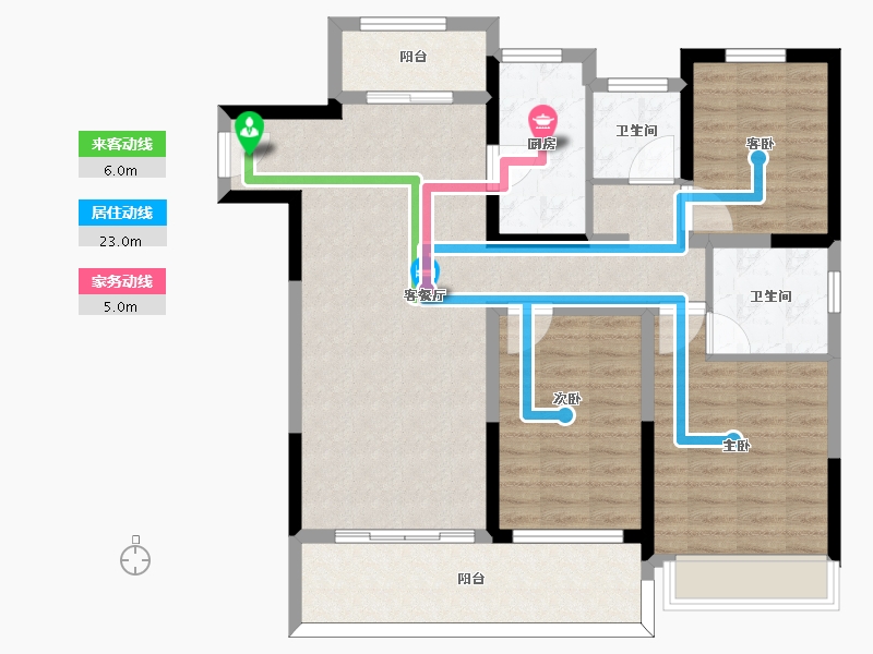 浙江省-宁波市-绿地新里铭庐公馆-102.01-户型库-动静线