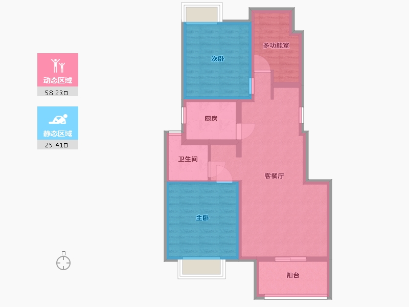 江苏省-淮安市-景虹丽都-73.90-户型库-动静分区