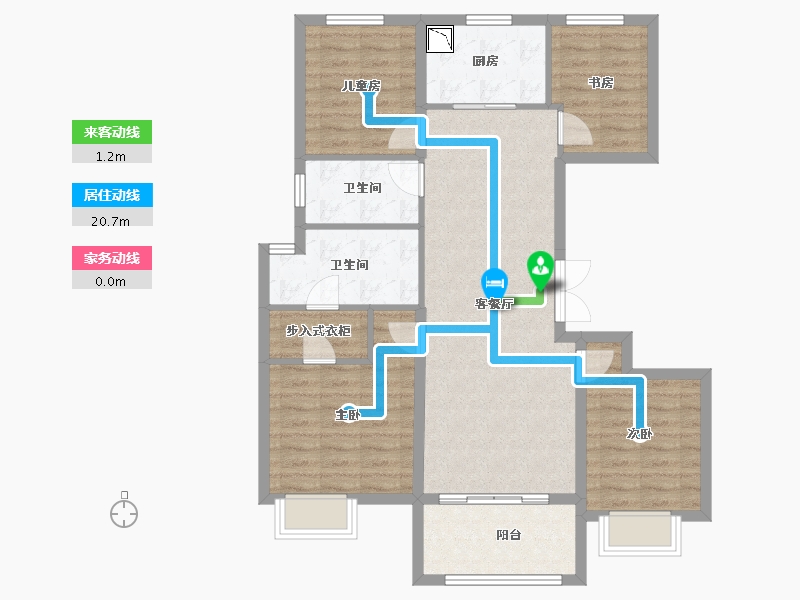 浙江省-宁波市-东渡·玺悦-93.98-户型库-动静线