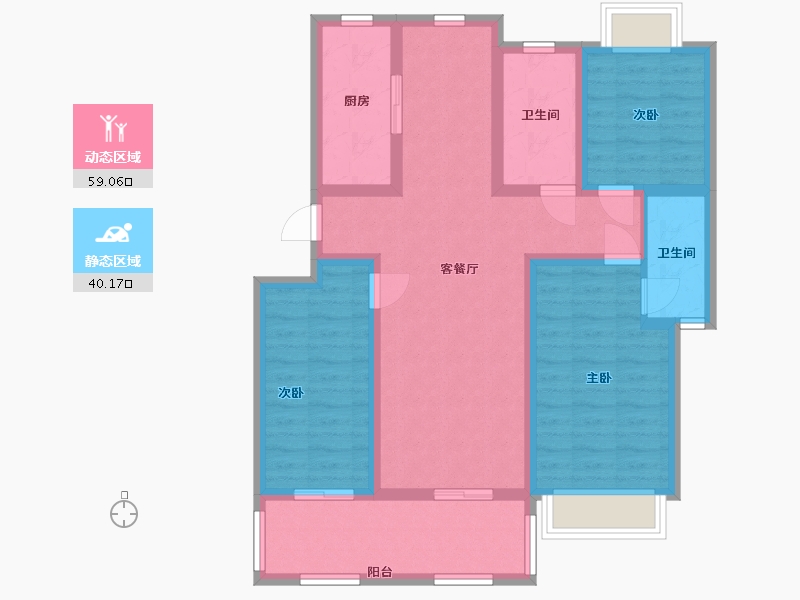 江苏省-淮安市-四季江南-87.20-户型库-动静分区