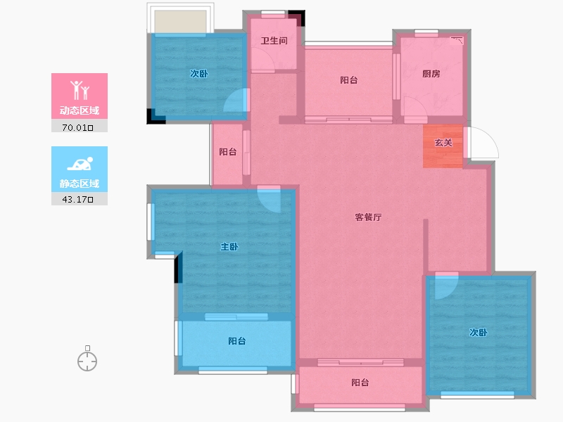 江苏省-无锡市-融侨观邸-101.00-户型库-动静分区