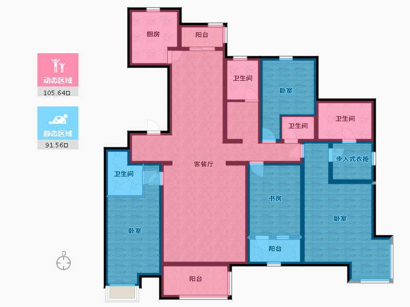 宁夏回族自治区-银川市-太阳城-174.42-户型库-动静分区