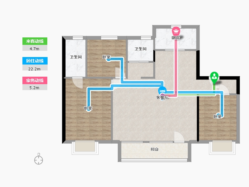 辽宁省-沈阳市-碧桂园公园印象-94.25-户型库-动静线