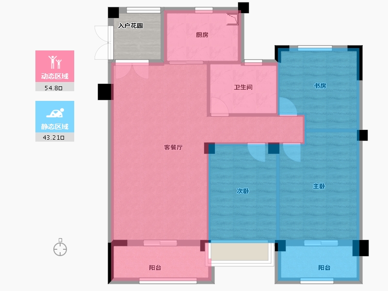 江苏省-淮安市-金圆幸福城-92.56-户型库-动静分区