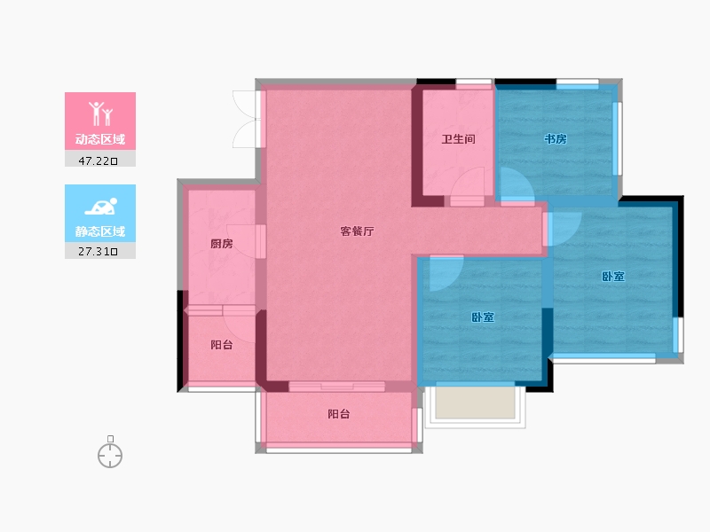 四川省-南充市-科华云玺台-65.68-户型库-动静分区