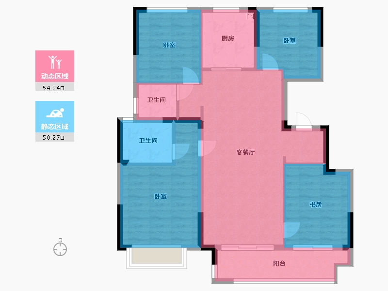 浙江省-宁波市-世茂云玺庐-94.00-户型库-动静分区