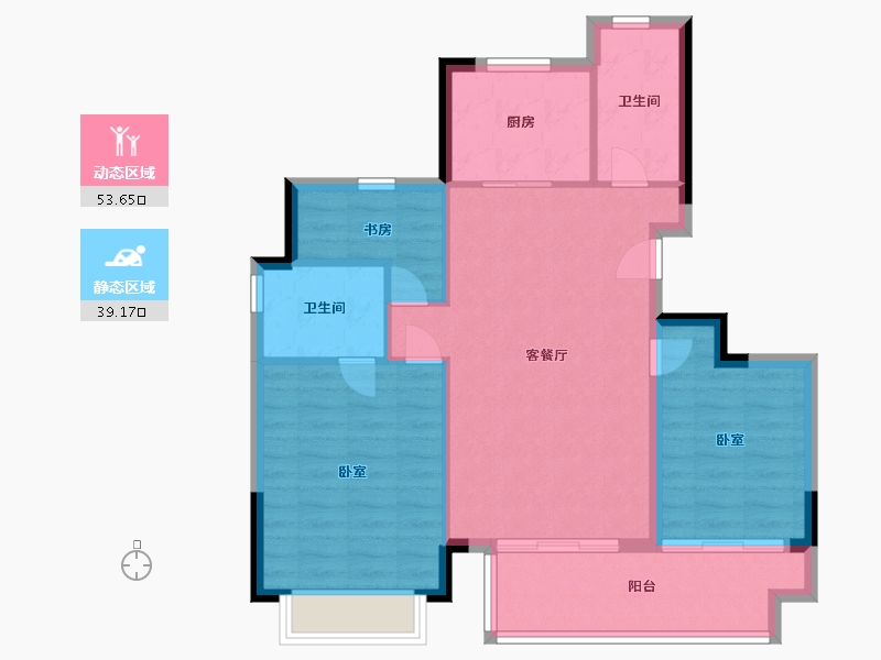 浙江省-宁波市-宋都城投学林新天地-84.19-户型库-动静分区