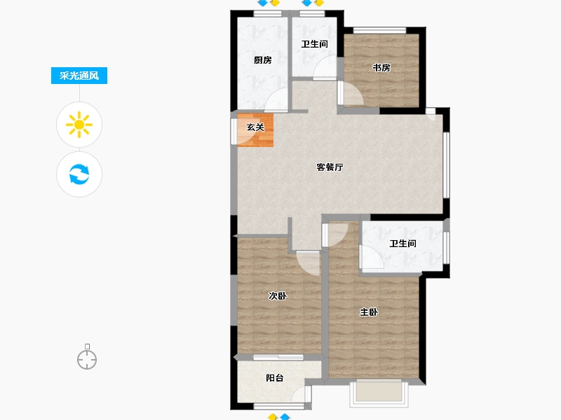 江苏省-常州市-路劲天隽峰荟-96.10-户型库-采光通风