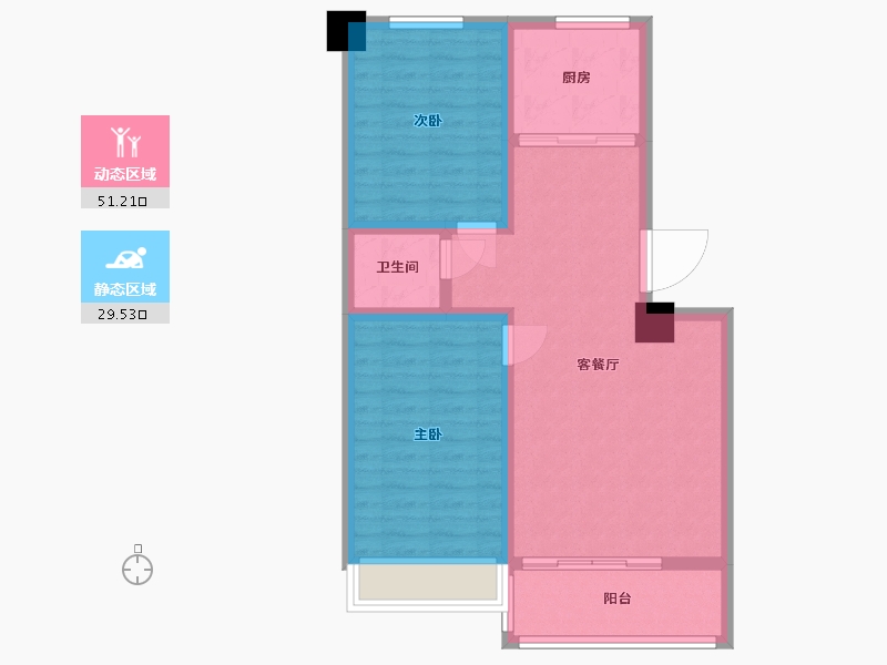 甘肃省-天水市-锦城嘉园-72.00-户型库-动静分区