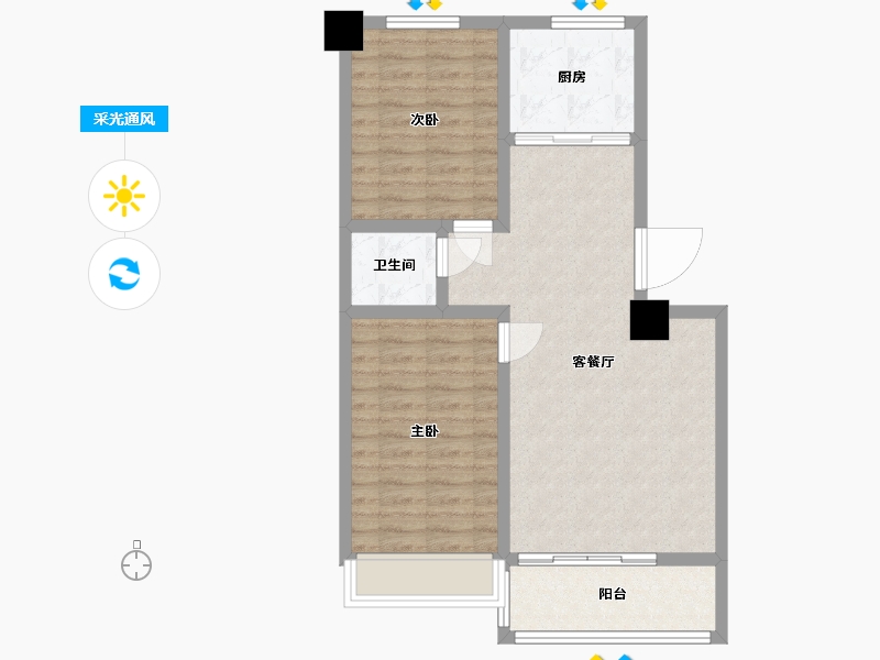 甘肃省-天水市-锦城嘉园-72.00-户型库-采光通风