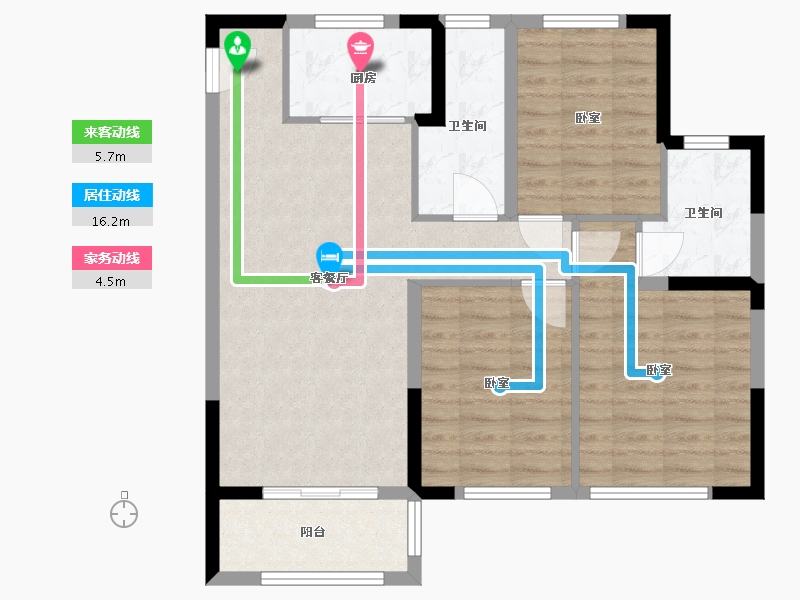 浙江省-温州市-碧桂园时代天麓府-86.00-户型库-动静线