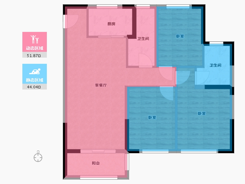 浙江省-温州市-碧桂园时代天麓府-86.00-户型库-动静分区