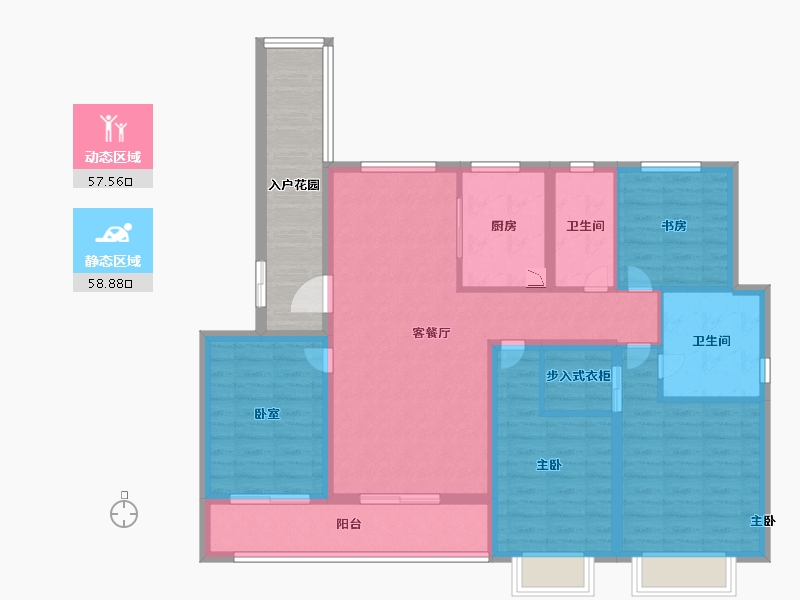 浙江省-宁波市-雅戈尔海晏府-114.00-户型库-动静分区