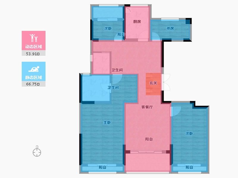 浙江省-台州市-杨帆·龙禧二期-106.80-户型库-动静分区