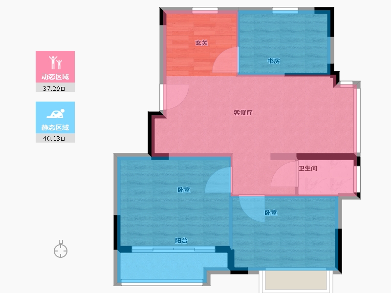 浙江省-嘉兴市-鸿翔东方郡-70.00-户型库-动静分区