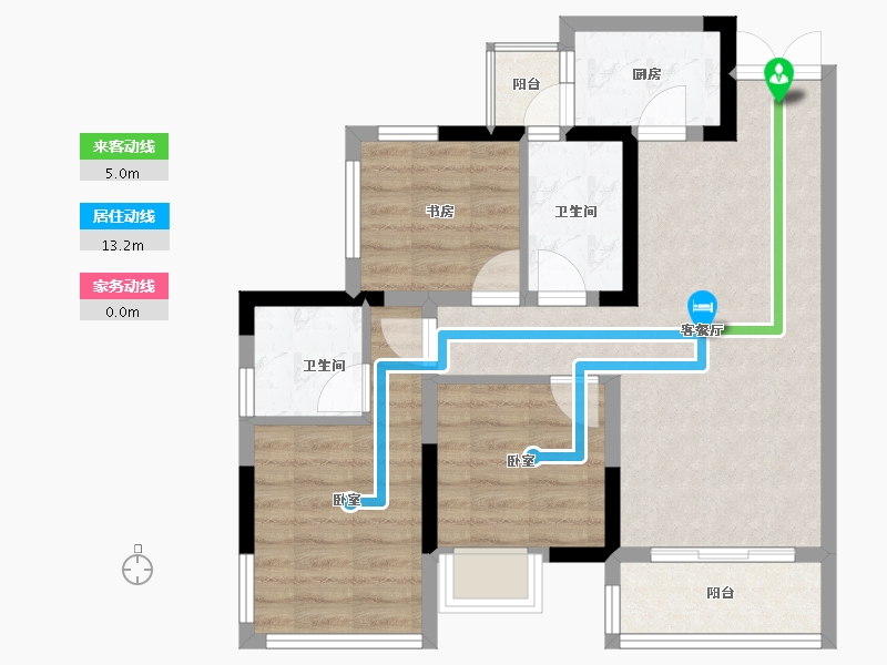 四川省-南充市-科华云玺台-69.24-户型库-动静线