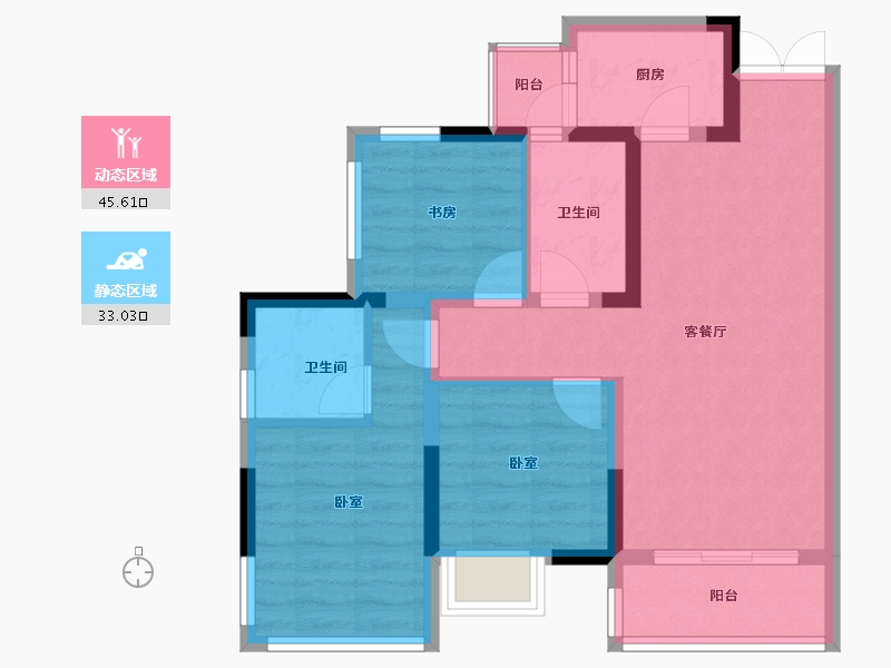 四川省-南充市-科华云玺台-69.24-户型库-动静分区