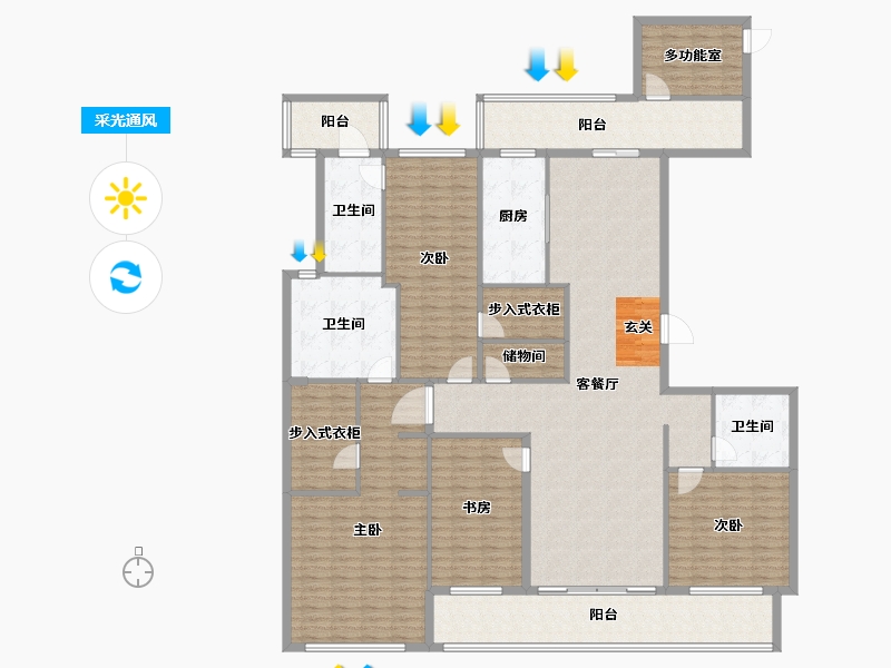 浙江省-台州市-绿城紫薇花园-224.01-户型库-采光通风