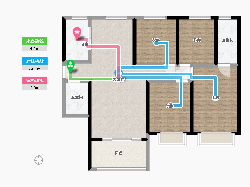 甘肃省-天水市-恒通御园-111.01-户型库-动静线