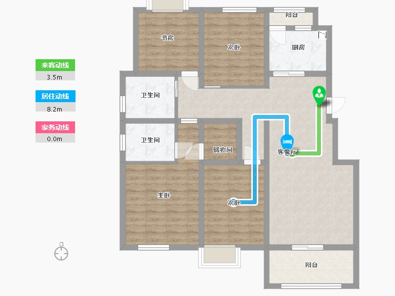 江苏省-淮安市-景虹丽都-104.30-户型库-动静线