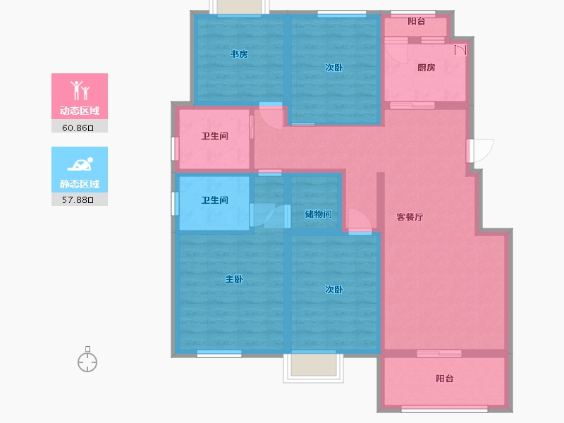 江苏省-淮安市-景虹丽都-104.30-户型库-动静分区