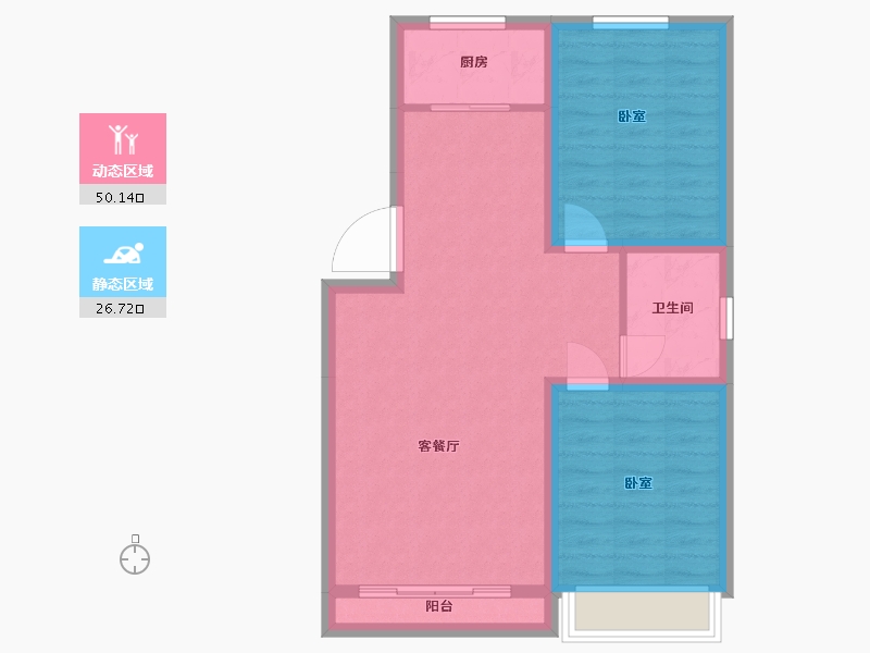 宁夏回族自治区-银川市-东湖金岸-69.07-户型库-动静分区