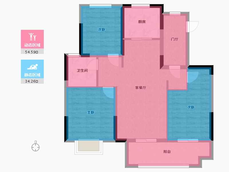 江苏省-南通市-通州上悦城-79.00-户型库-动静分区